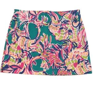 Lilly Pulitzer Marigold Mini Skort Short, Lovers Agate Green Safari Sighted,SZ M